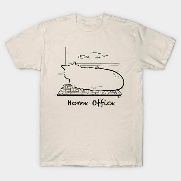 Home office with cat T-Shirt by juliewu